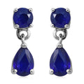 Tanzanian Blue Spinel (DF) Drop Earrings in Platinum Over Sterling Silver 1.65 ctw - Sticky add to cart bar