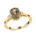 Certified & Appraised LUXORO 14K Yellow Gold AAA Turkizite and G-H I2 Diamond Ring 2.10 Grams 2.10 ctw - Sticky add to cart bar