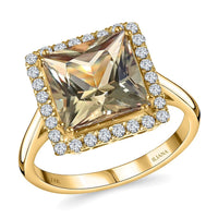 Certified & Appraised ILIANA 18K Yellow Gold AAA Turkizite and G-H SI Diamond Halo Ring 4.15 Grams 4.10 ctw