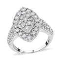 NY Closeout 14K White Gold G-H I1-I2 Diamond Cluster Marquise Ring 6 Grams 2.00 ctw - Sticky add to cart bar