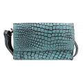"Croco Embossed Genuine Leather Mobile Phone Wallet Size: 7.4(L)x1(W)x4.5(H) Inches Color: Turquoise" - Sticky add to cart bar