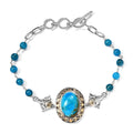 Premium Peruvian Opalina and Malgache Neon Apatite Elephant Bracelet in 14K Yellow Gold and Platinum Over Copper (8.00 In) 24.75 ctw - Sticky add to cart bar