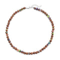 Murano Style on Golden Sandstone 7-9mm Beaded Necklace (18-20 Inches) in Stainless Steel 183.00 ctw - Sticky add to cart bar