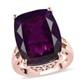 AAA Amethyst and Natural Champagne Diamond Ring in Vermeil Rose Gold Over Sterling Silver 19.65 ctw - Sticky add to cart bar