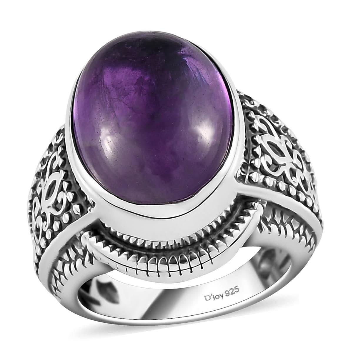 Premium Amethyst Solitaire Ring in Sterling Silver 10.35 Grams 10.75 ctw
