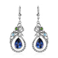 Brazilian Periwinkle Bloom Petalite and Multi Gemstone Drop Dangle Earrings in Sterling Silver 3.15 ctw - Sticky add to cart bar