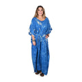 Tamsy Blue V-Neck Kaftan - One Size Fits Most - Sticky add to cart bar
