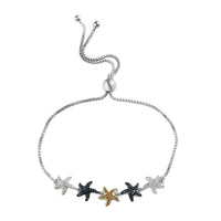 GP Special Sea Life Diamond Collection Blue and Yellow Diamond and Diamond Bolo Bracelet in Platinum Over Sterling Silver 0.50 ctw