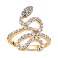 Natural White Zircon Snake Ring in Vermeil YG Over Sterling Silver (Size 6.0) 1.10 ctw - Sticky add to cart bar