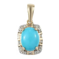 Luxoro 10K Yellow Gold Premium Sleeping Beauty Turquoise and Diamond Pendant 2.55 ctw - Sticky add to cart bar