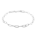 Italian Sterling Silver Paper Clip Bracelet (8.00 In) 4.60 Grams - Sticky add to cart bar