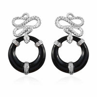 Karis Fancy Snake Earrings in Platinum Bond