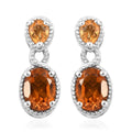 Santa Ana Madeira Citrine and Jalisco Fire Opal Earrings in Platinum Over Sterling Silver 1.50 ctw - Sticky add to cart bar
