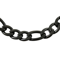 Figaro Necklace 24 Inches in ION Plated Black Stainless Steel 56.30 Grams