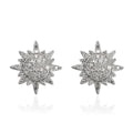 Diamond Cluster Earrings in Platinum Over Sterling Silver 0.50 ctw - Sticky add to cart bar