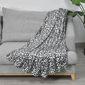 HOMESMART Black and White Striking Leopard Printed Flannel Single Layer Blanket (59"x78.7") - Sticky add to cart bar