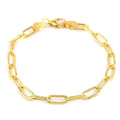 Italian 14K Yellow Gold Over Sterling Silver 4.5mm Paperclip Bracelet (7.00 In) 5.40 Grams - Sticky add to cart bar