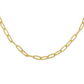 Italian 14K Yellow Gold Over Sterling Silver 4mm Diamond Cut Paperclip Necklace 16 Inches 8.80 Grams - Sticky add to cart bar