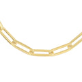Italian 14K Yellow Gold Over Sterling Silver 3mm Diamond Cut Paper Clip Necklace 30 Inches 10.20 Grams - Sticky add to cart bar