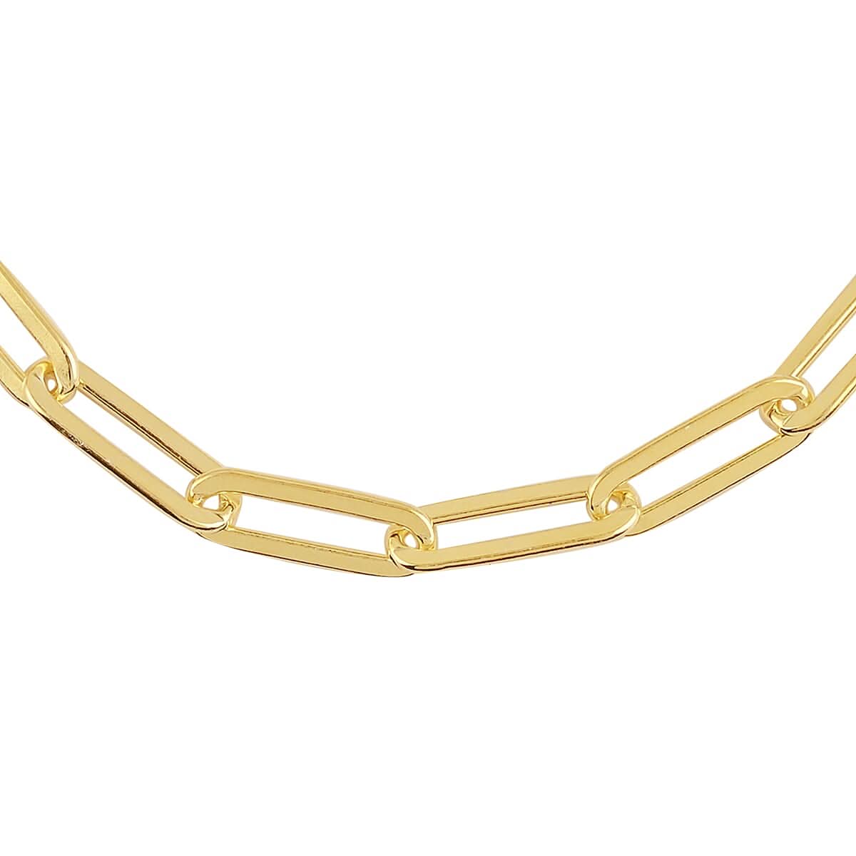 Italian 14K Yellow Gold Over Sterling Silver Diamond Cut Paper Clip Necklace 24 Inches 27.70 Grams