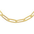 Italian 14K Yellow Gold Over Sterling Silver Diamond Cut Paper Clip Necklace 24 Inches 27.70 Grams - Sticky add to cart bar