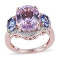 Kunzite, Multi Gemstone Ring in 14K Rose Gold Over Sterling Silver 8.00 ctw - Sticky add to cart bar