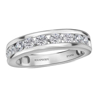 RHAPSODY IGI Certified 950 Platinum Diamond E-F VS Half Eternity Ring (Size 7.0) 5.75 Grams 1.00 ctw