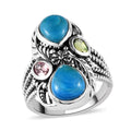Artisan Crafted Peruvian Opalina and Multi Gemstone Ring in Sterling Silver 2.85 ctw - Sticky add to cart bar