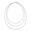 Three Layer Station Necklace (21-23 Inches) in Stainless Steel (29 g) , Tarnish-Free, Waterproof, Sweat Proof Jewelry - Sticky add to cart bar