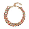 Multi Color Austrian Crystal in Goldtone