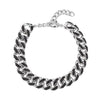 Black Austrian Crystal in Silvertone