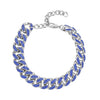 Blue Austrian Crystal in Silvertone