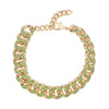 Green Austrian Crystal in Goldtone