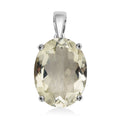 Montezuma Prasiolite Solitaire Pendant in Rhodium Over Sterling Silver 8.35 ctw - Sticky add to cart bar