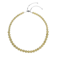 Yellow Beryl Beaded Necklace 18-22 Inches in Rhodium Over Sterling Silver 279.00 ctw