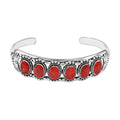 SANTA FE Style Kingman Turquoise Cuff Bracelet in Sterling Silver (6.50 In) 26 Grams 8.00 ctw - Sticky add to cart bar