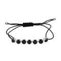 Thai Black Spinel Cord Bracelet in Sterling Silver (Adjustable) 8.10 ctw - Sticky add to cart bar