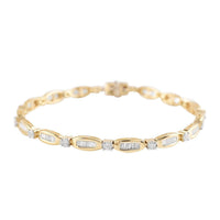 14K Yellow Gold G-H SI-I1 Diamond Tennis Bracelet (7.00 In) 9.25 Grams 2.00 ctw
