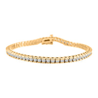14K Yellow Gold G SI3 Diamond Tennis Bracelet (7.00 In) 12.65 Grams 3.00 ctw
