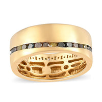 STEVE SPECIAL PICK Multi Diamond (Natural & IR) Full Wave Eternity Ring in Vermeil YG Over Sterling Silver (Size 10.0) 1.00 ctw