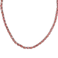 Natural Tanzanian Natronite Tennis Necklace 18 Inches in Platinum Over Sterling Silver 24.80 Grams 50.65 ctw