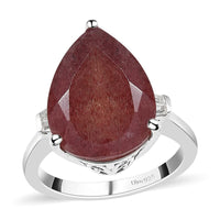 Natural Tanzanian Natronite and Natural White Topaz Ring in Platinum Over Sterling Silver (Size 10.0) 7.65 ctw