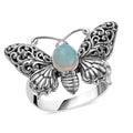 BALI LEGACY Ethiopian Welo Opal Butterfly Ring in Sterling Silver (Size 10.0) (10 g) 0.50 ctw - Sticky add to cart bar