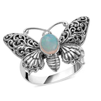 BALI LEGACY Ethiopian Welo Opal Butterfly Ring in Sterling Silver (Size 10.0) (10 g) 0.50 ctw