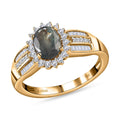 ILIANA 18K Yellow Gold AAA Narsipatnam Alexandrite and G-H SI Diamond Ring (Size 6.0) 4.35 Grams 1.50 ctw - Sticky add to cart bar