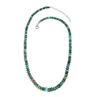 Peruvian Opalina 105.10 ctw Beaded Necklace 18-20 Inches in Rhodium Over Sterling Silver