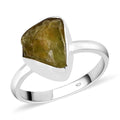 Artisan Crafted Rough Cut AMERICAN Natural Arizona Peridot Solitaire Ring in Sterling Silver 4.60 ctw - Sticky add to cart bar