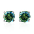 Peacock Quartz Solitaire Stud Earrings in Sterling Silver 1.25 ctw - Sticky add to cart bar