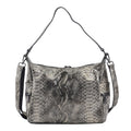 Gold and Black Snake Print Genuine Leather Hobo Bag (11.81"x4"x10.63") with Shoulder Straps - Sticky add to cart bar
