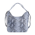 Snake Print Genuine Leather Hobo Bag with Detachable Handle Drop - Sticky add to cart bar